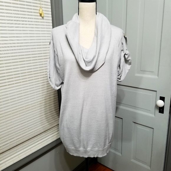 Lane Bryant Sweaters - Lane Bryant Buckle Sleeve Cowl Neck Wool Sweater